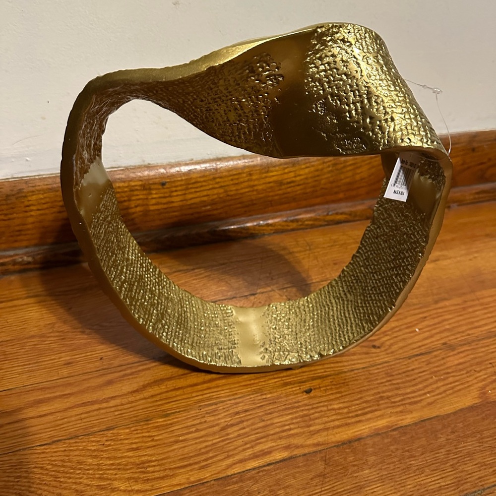 Mercer41 Gold Textured Loop Sculpture